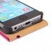 iPhone SE 5 5s - Genuine Leather Up Down Flip Protective Phone Cover Case - Rose